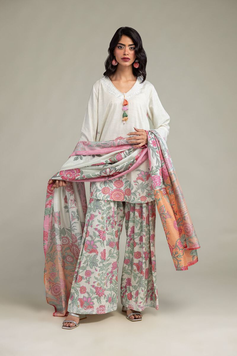Floral Silk Shalwar