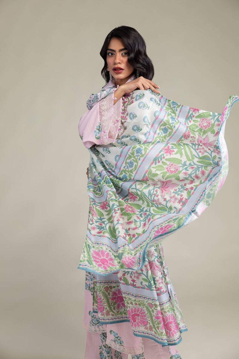 Floral Pink Dupatta