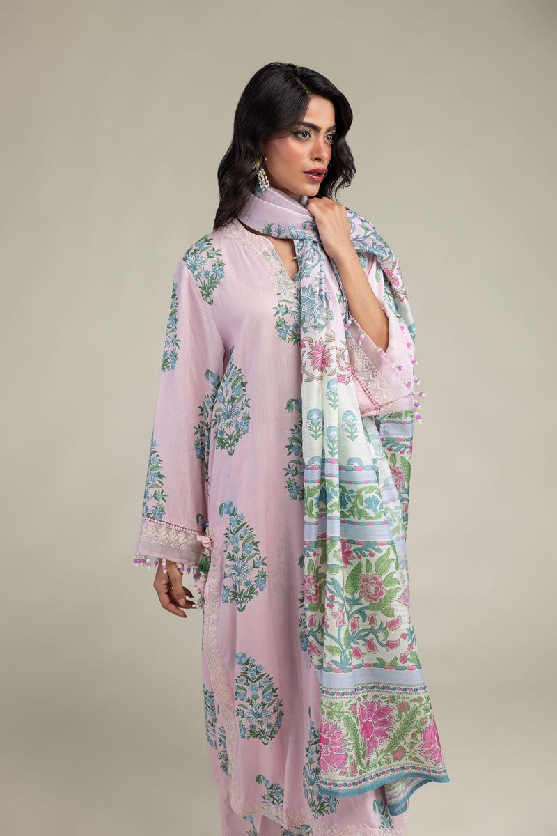 Floral Pink Dupatta