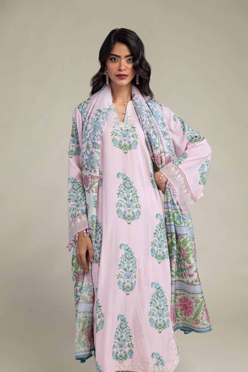 Floral Pink Dupatta