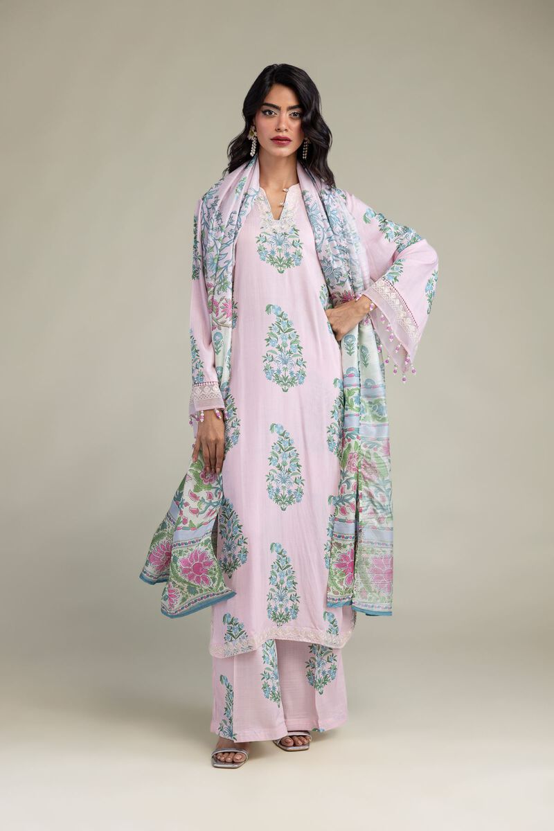 Floral Pink Dupatta