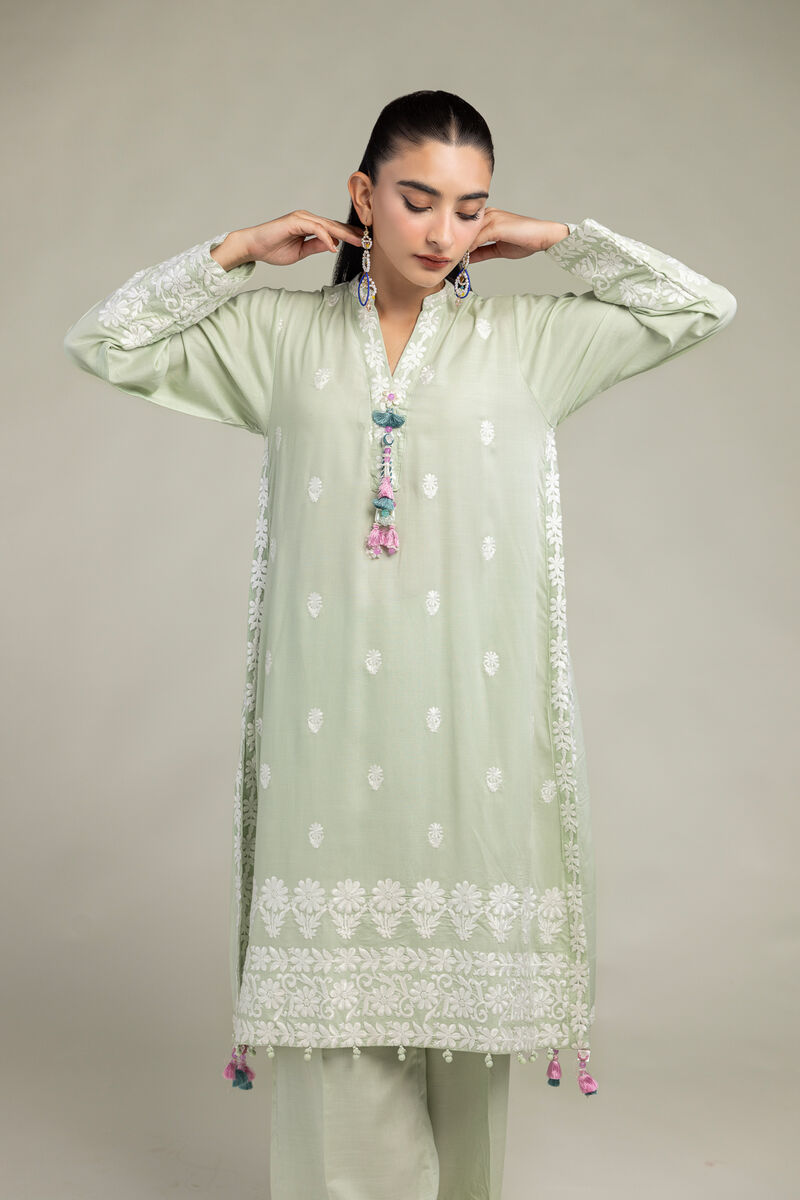 Floral Silk Kurta
