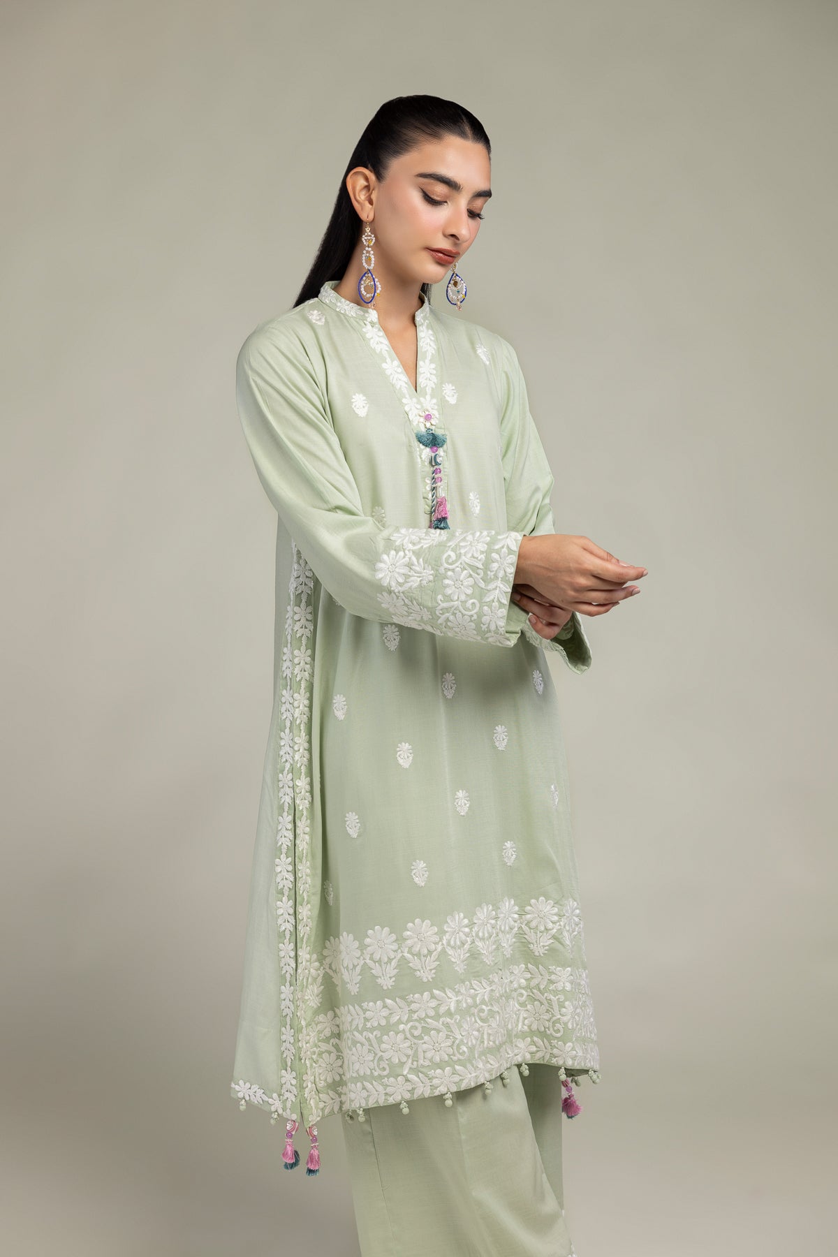 Floral Silk Kurta
