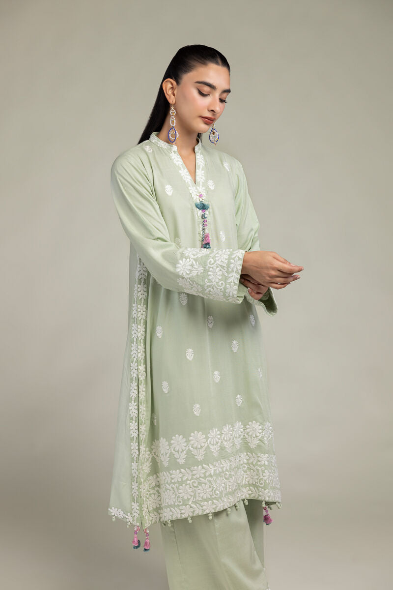 Floral Silk Kurta