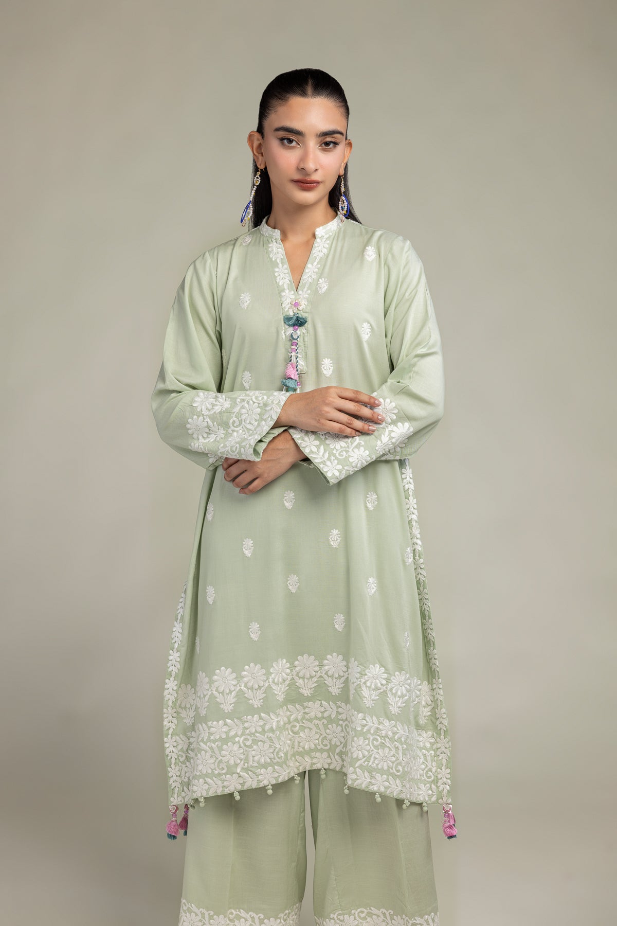 Floral Silk Kurta