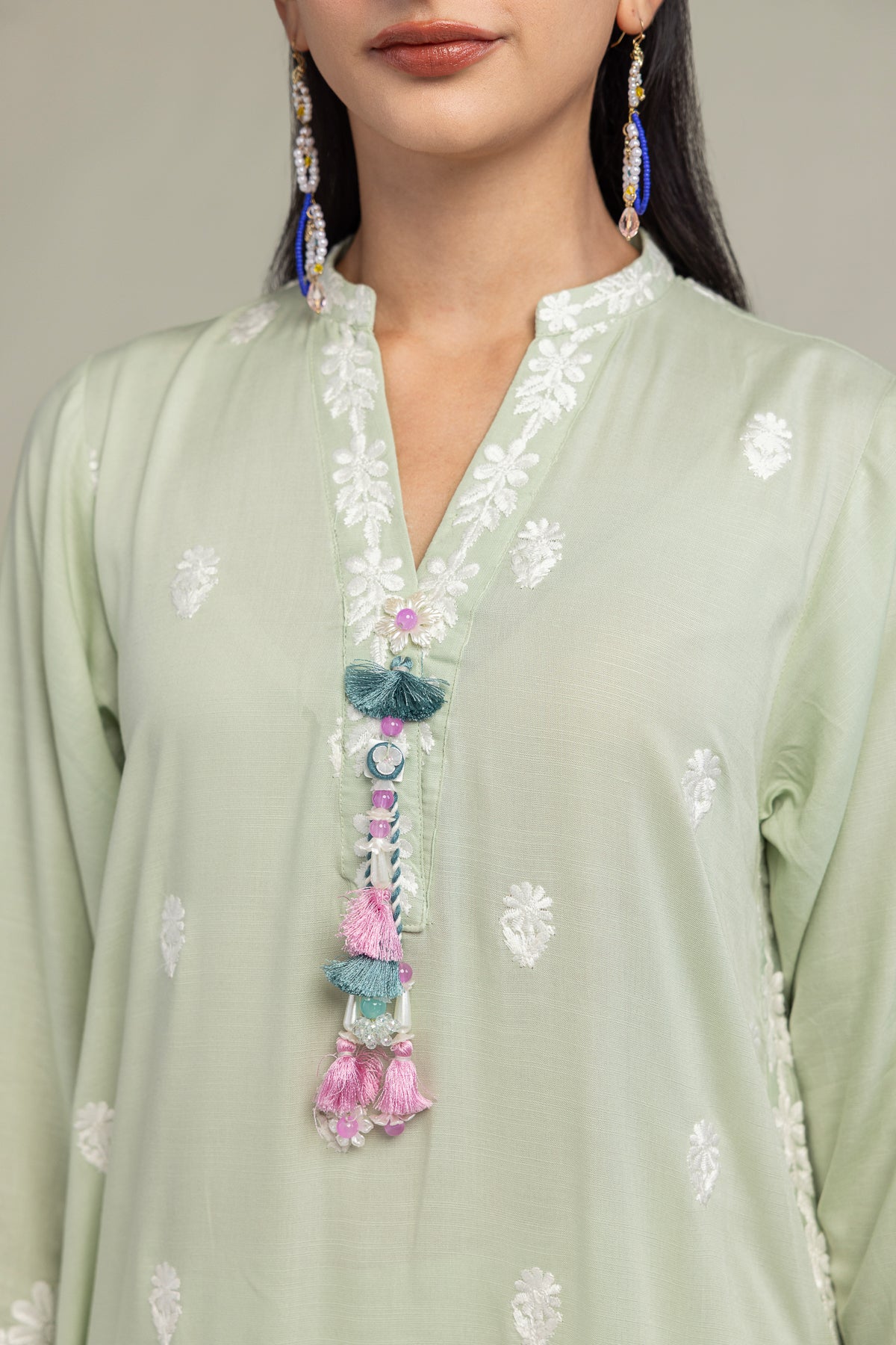 Floral Silk Kurta