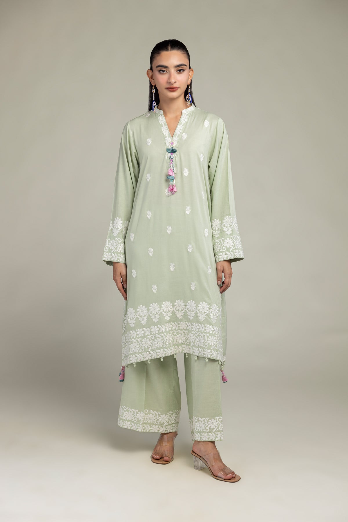 Floral Silk Kurta