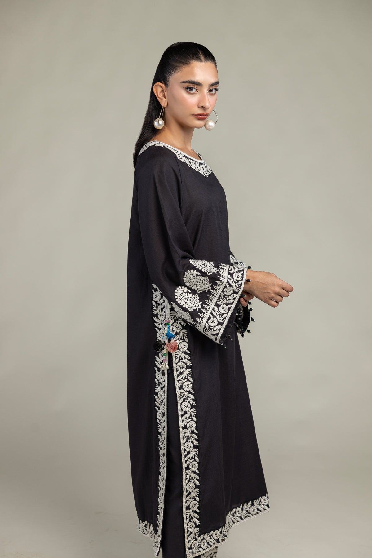 Black Silk Kurta
