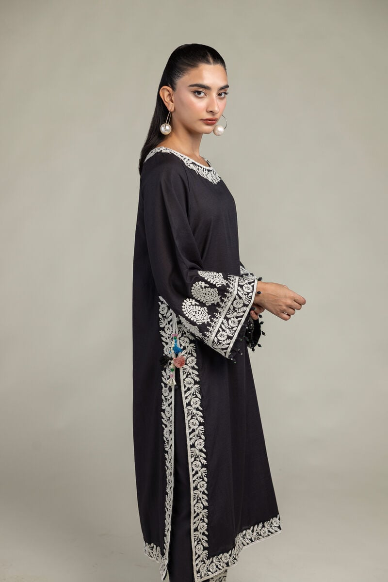 Black Silk Kurta
