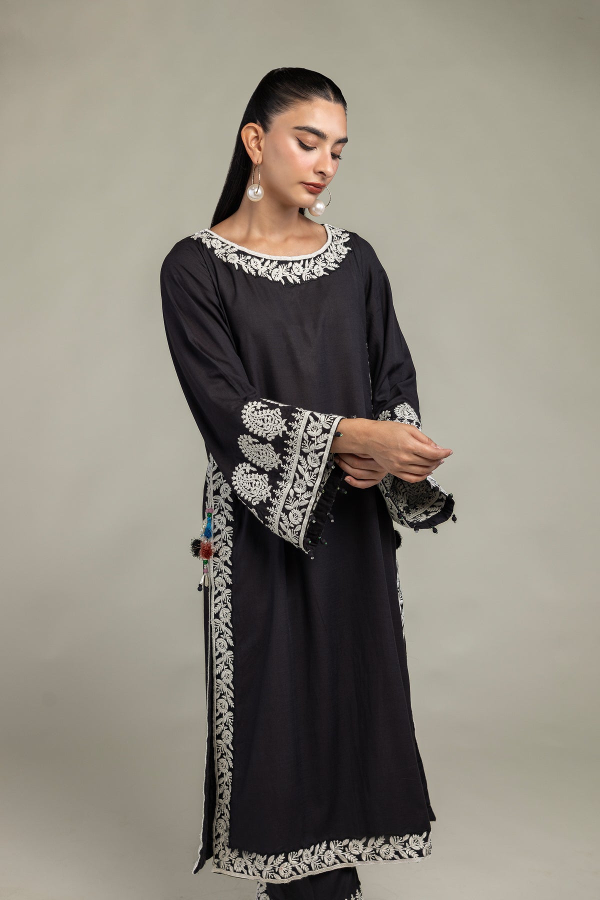 Black Silk Kurta