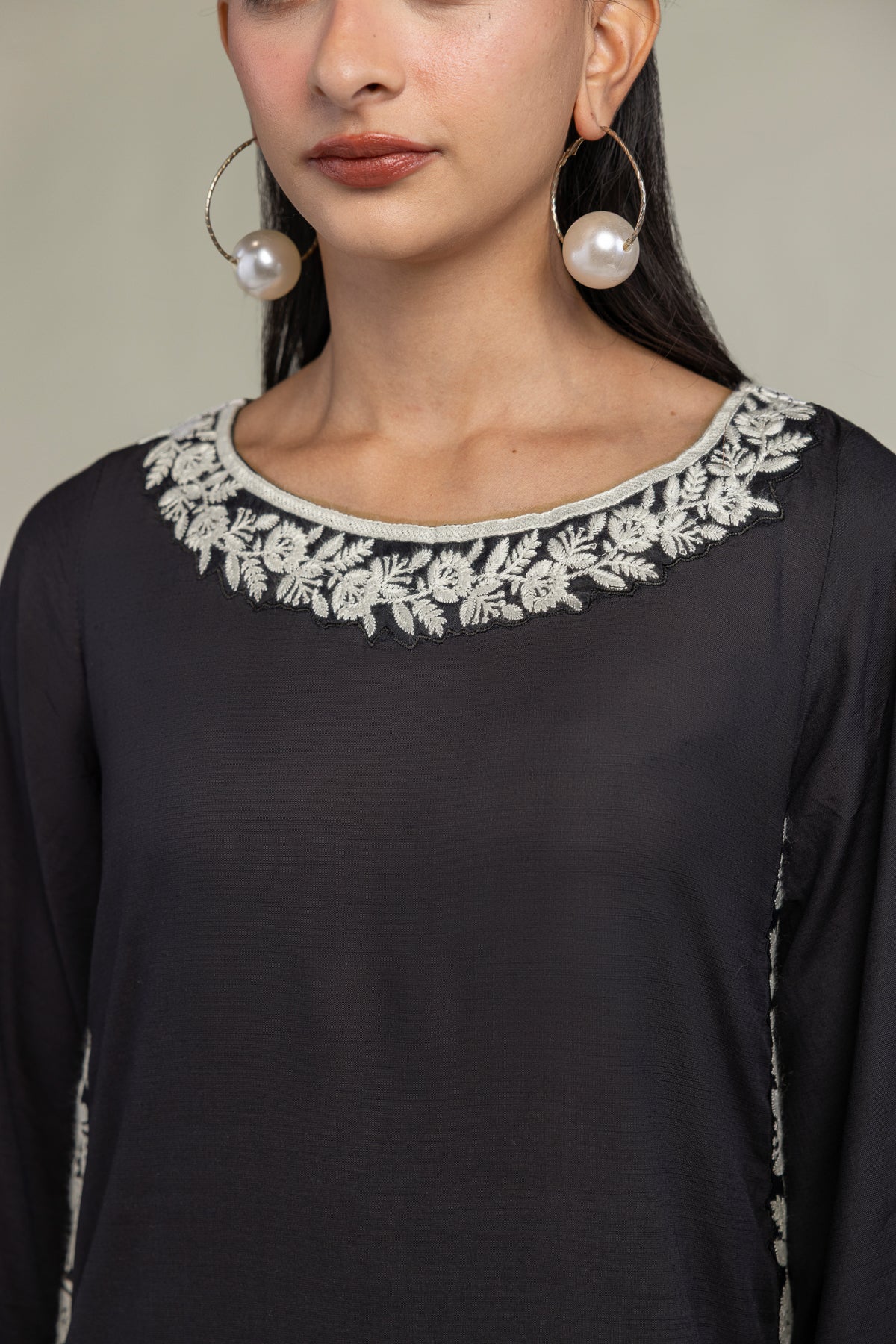 Black Silk Kurta