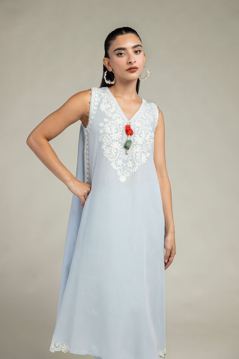 Sleeveless V-Neck Kurta