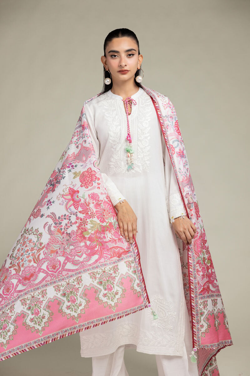 Floral Silk Dupatta