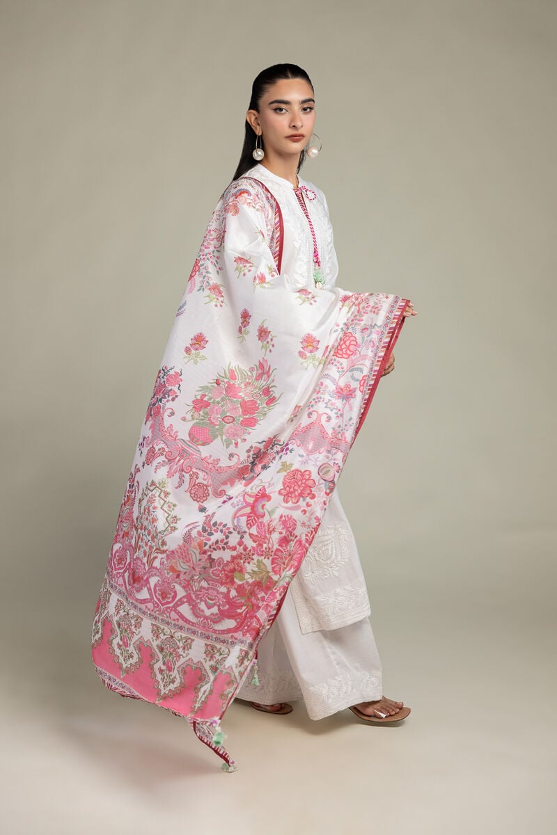 Floral Silk Dupatta