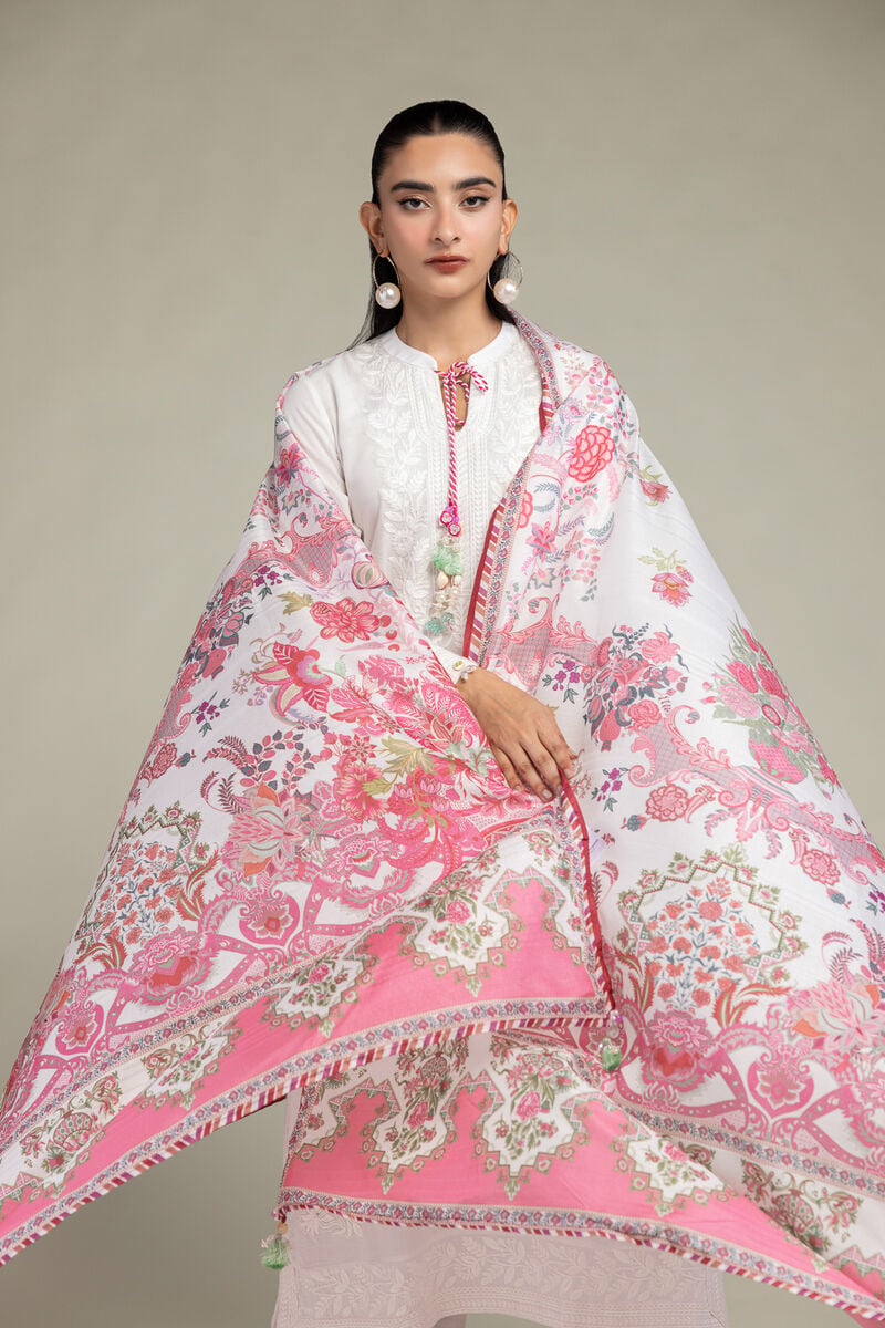 Floral Silk Dupatta