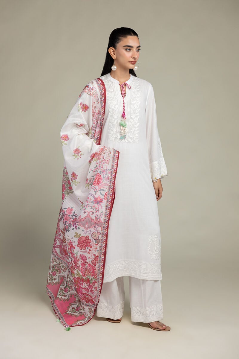 Floral Silk Dupatta