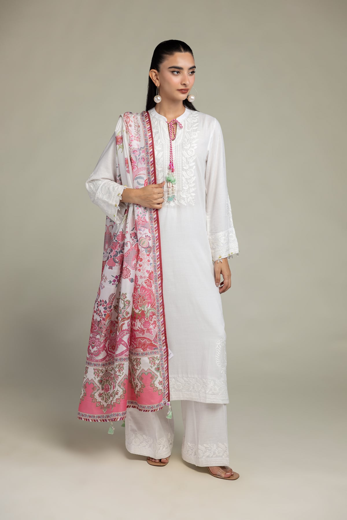 Floral Silk Dupatta
