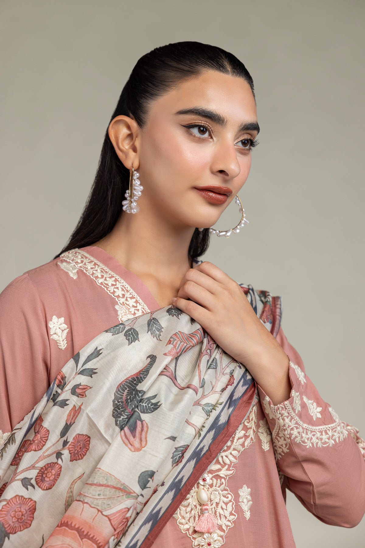 Floral Silk Dupatta