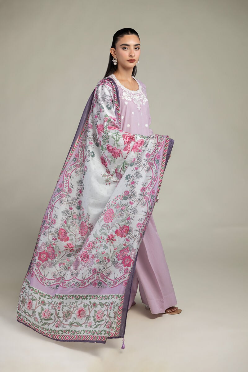 Floral Silk Dupatta