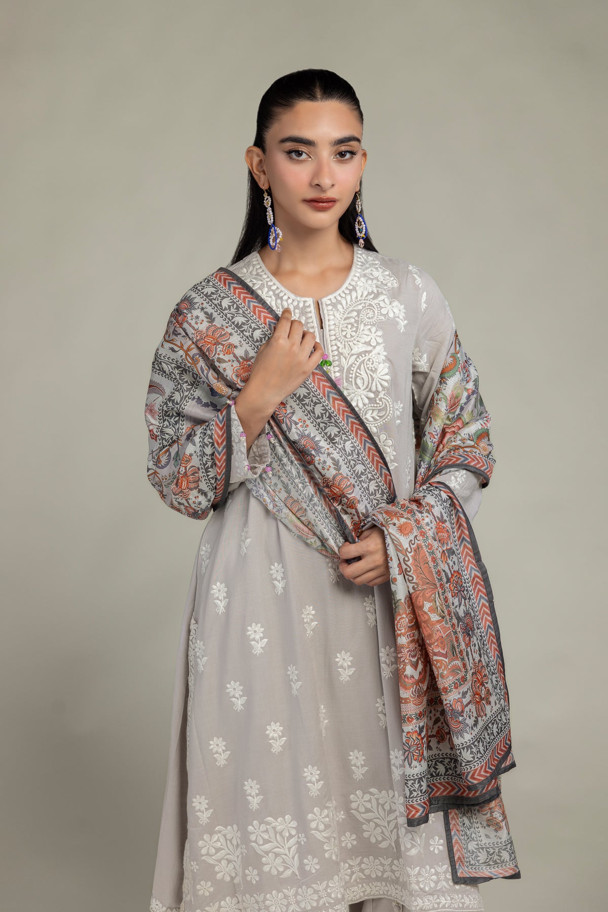 Floral Silk Dupatta