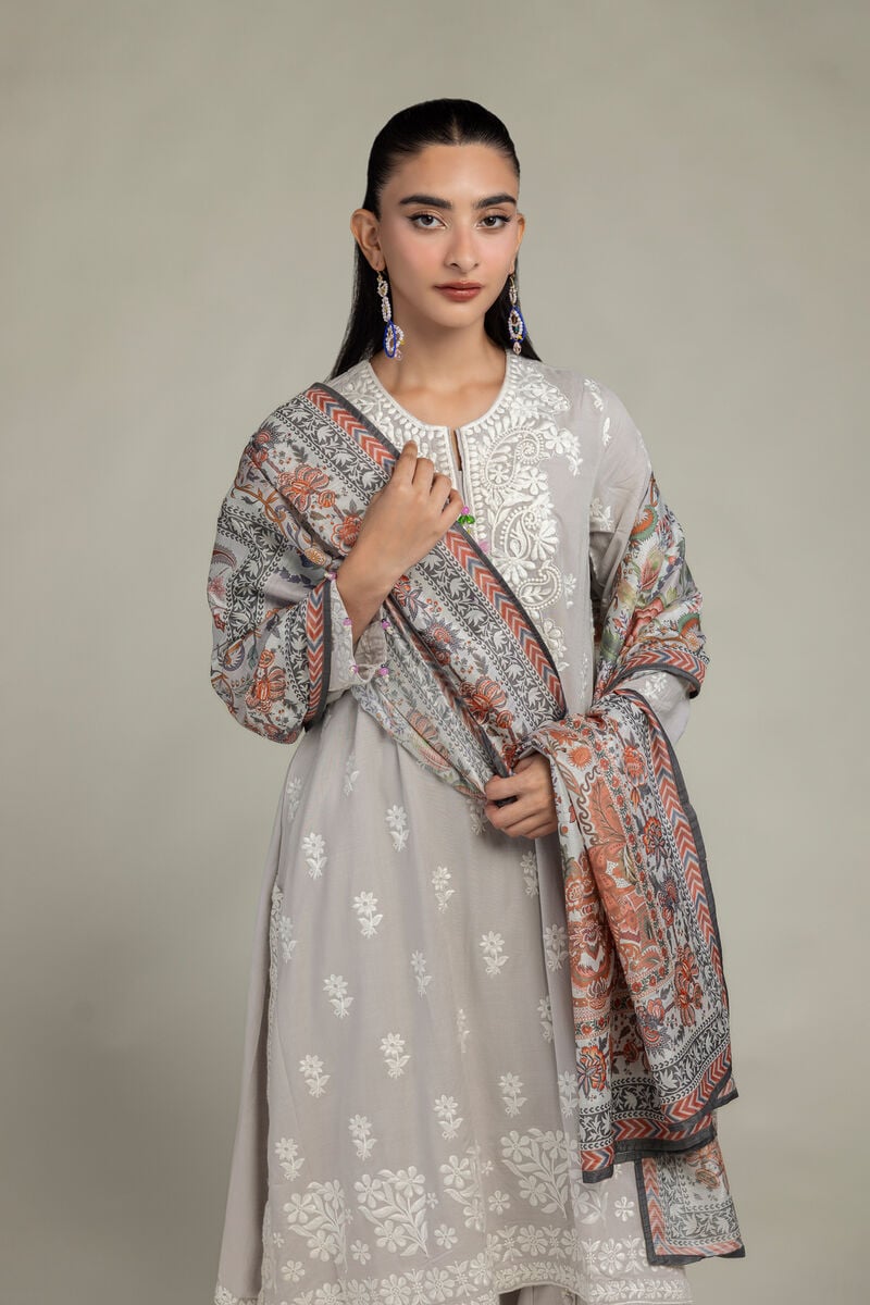 Floral Silk Dupatta