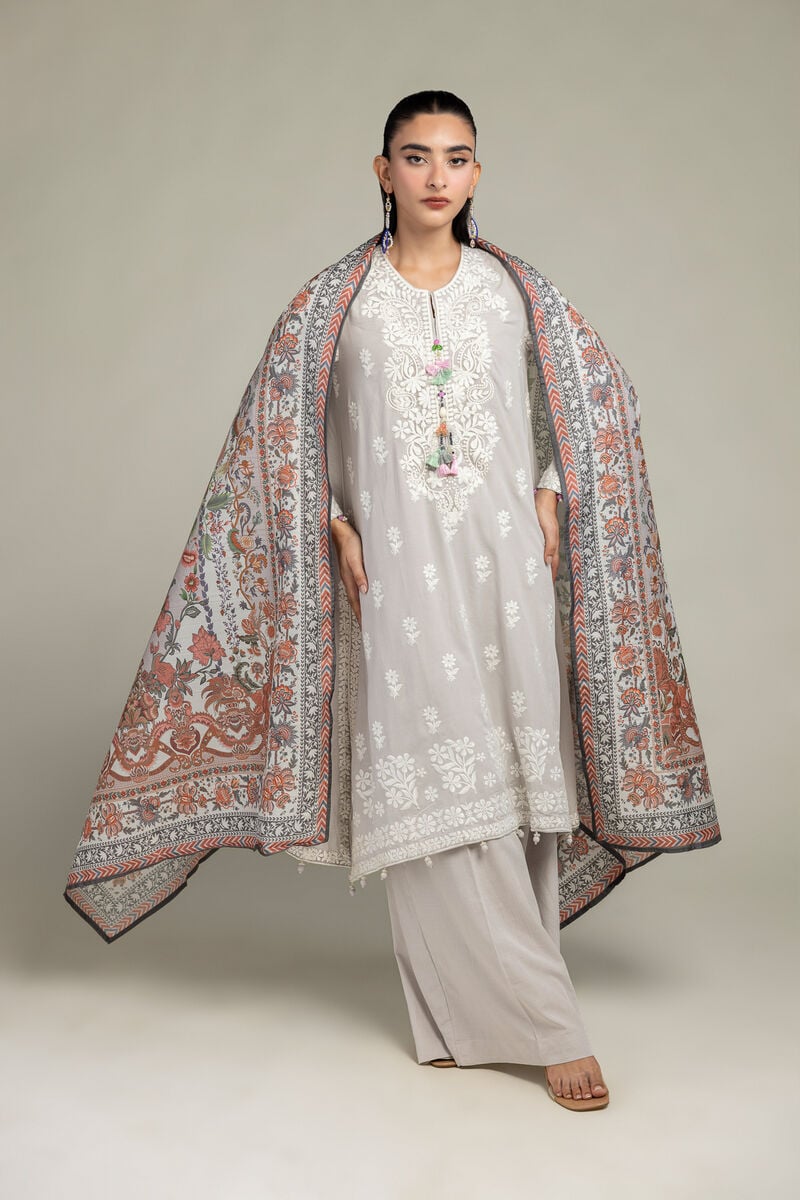 Floral Silk Dupatta