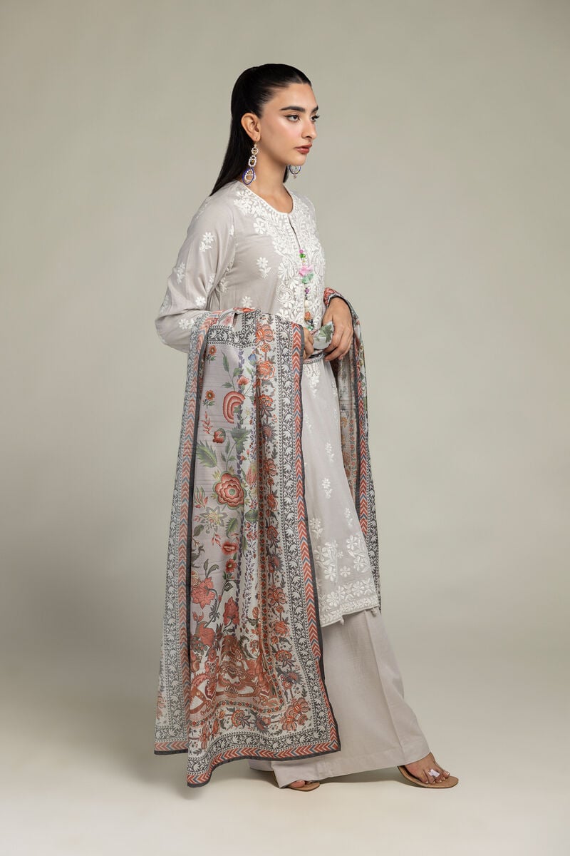 Floral Silk Dupatta