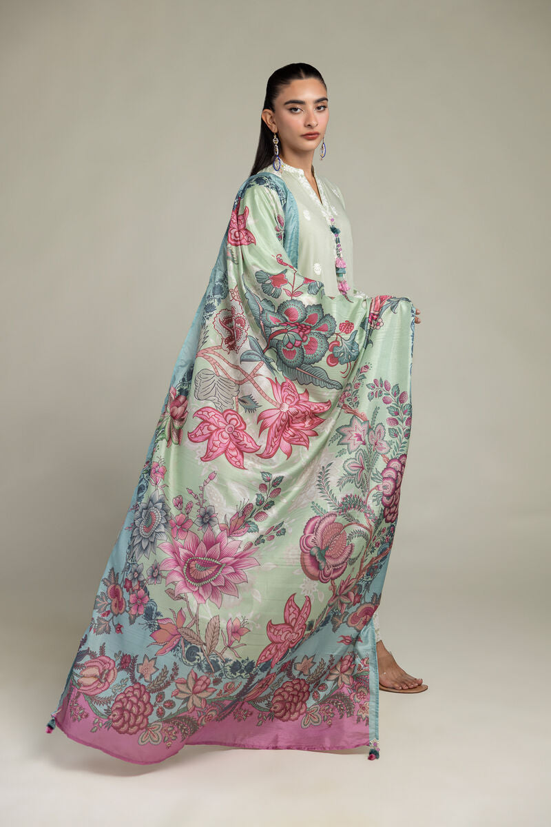 Silk Floral Dupatta