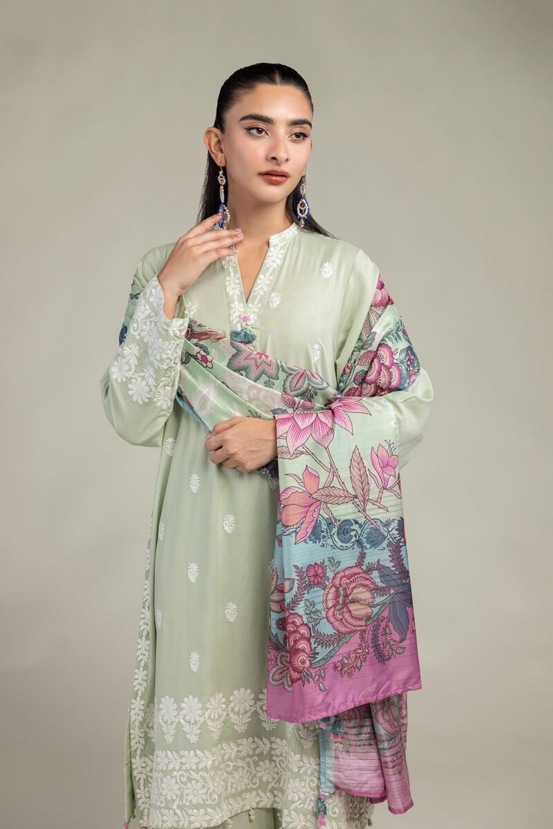 Silk Floral Dupatta