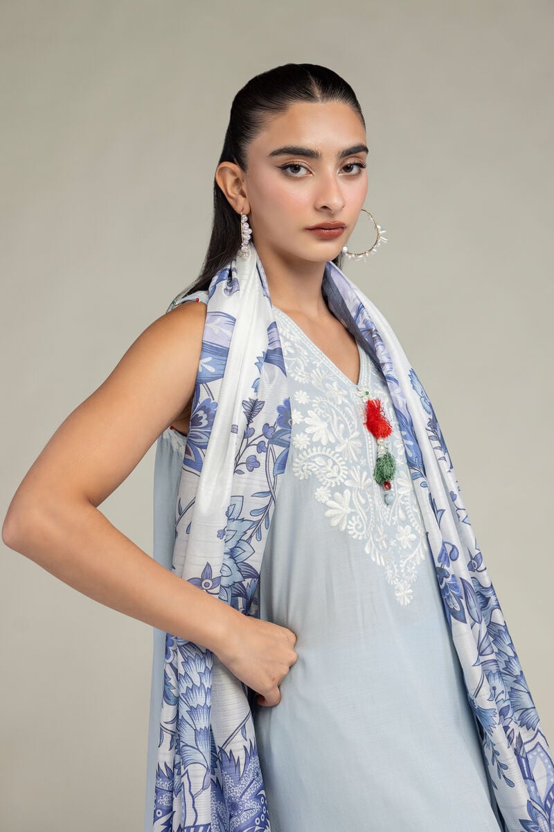Floral Silk Dupatta