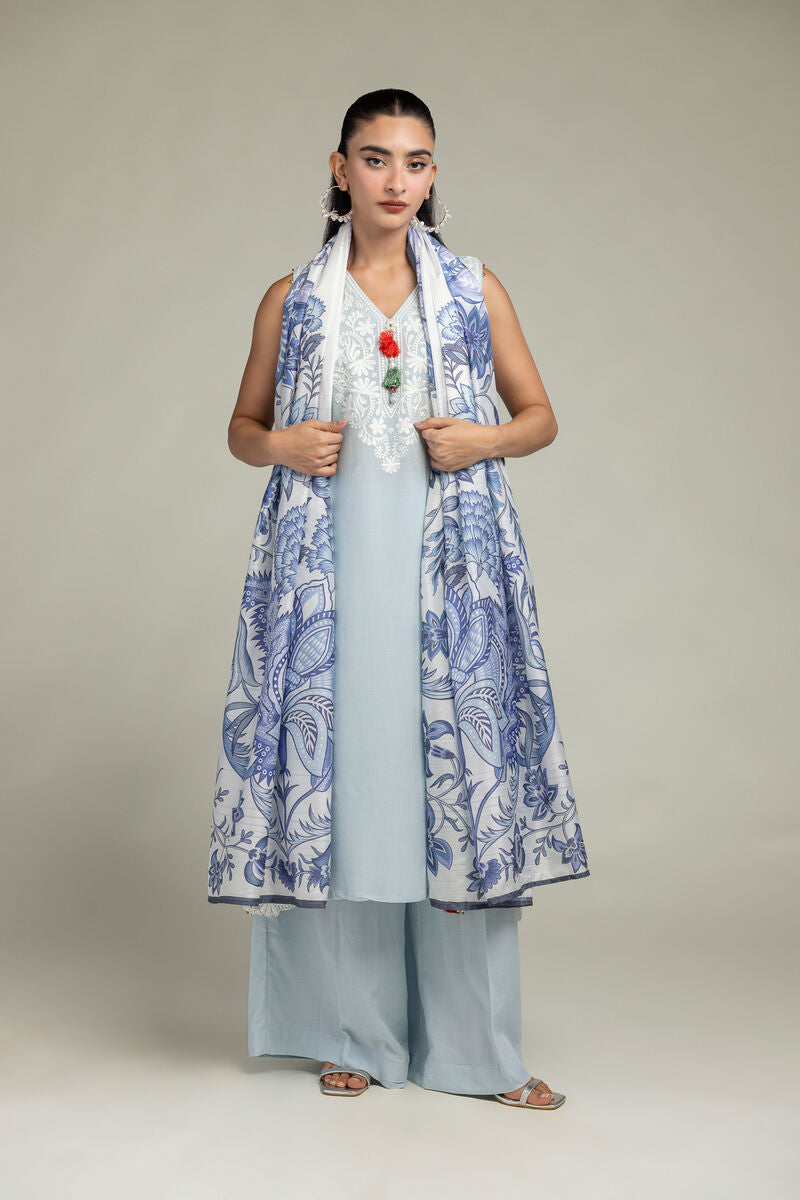 Floral Silk Dupatta