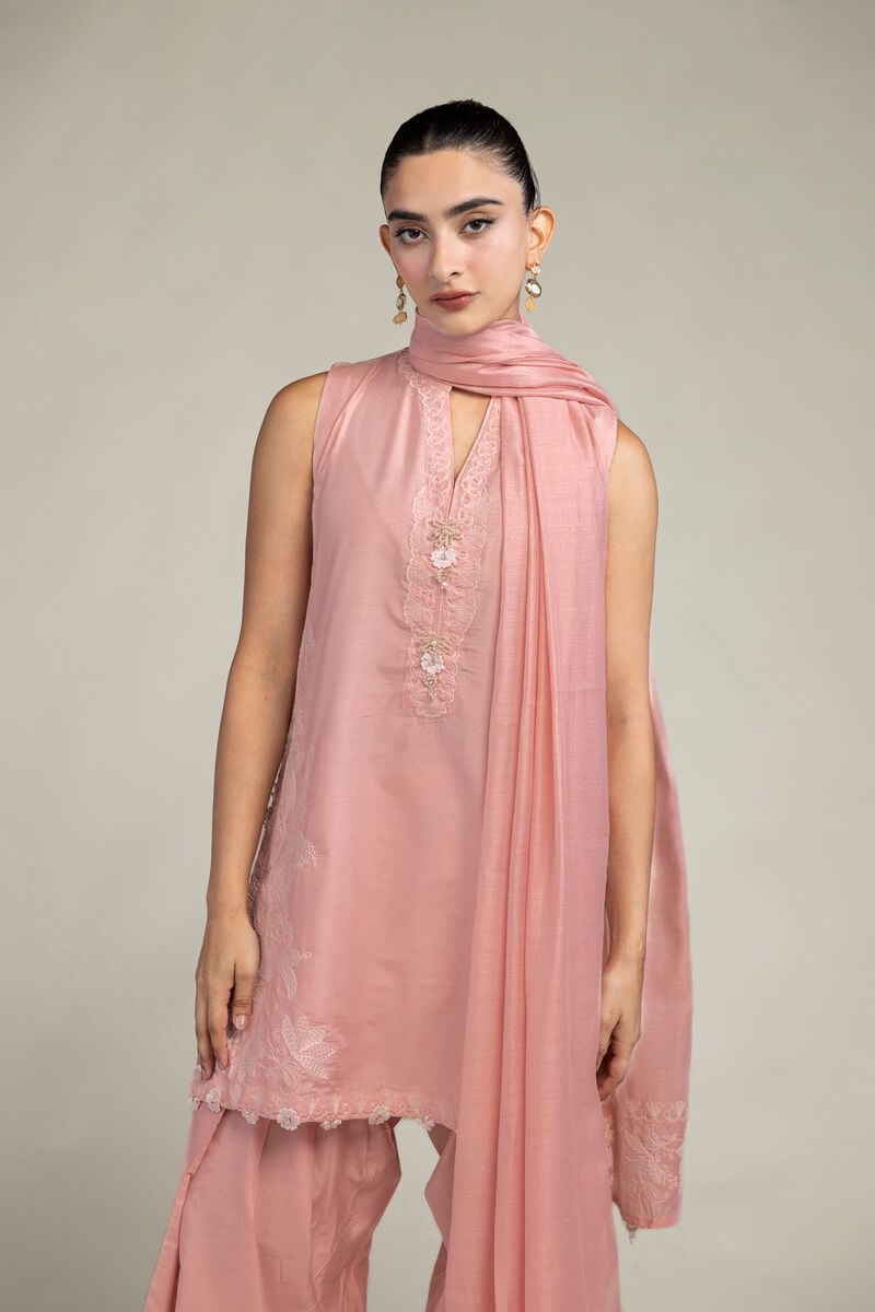 Sleeveless Pink Kurta