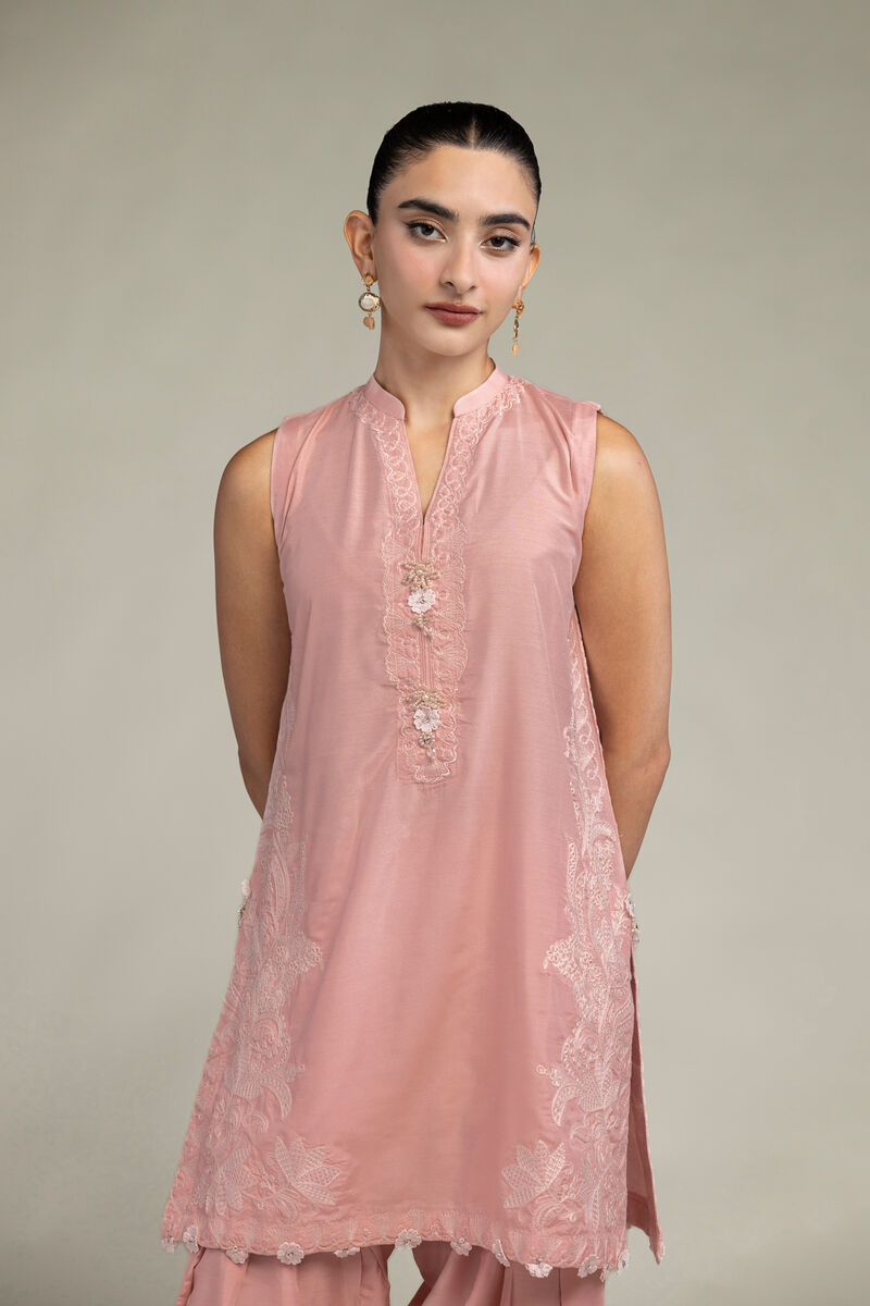 Sleeveless Pink Kurta