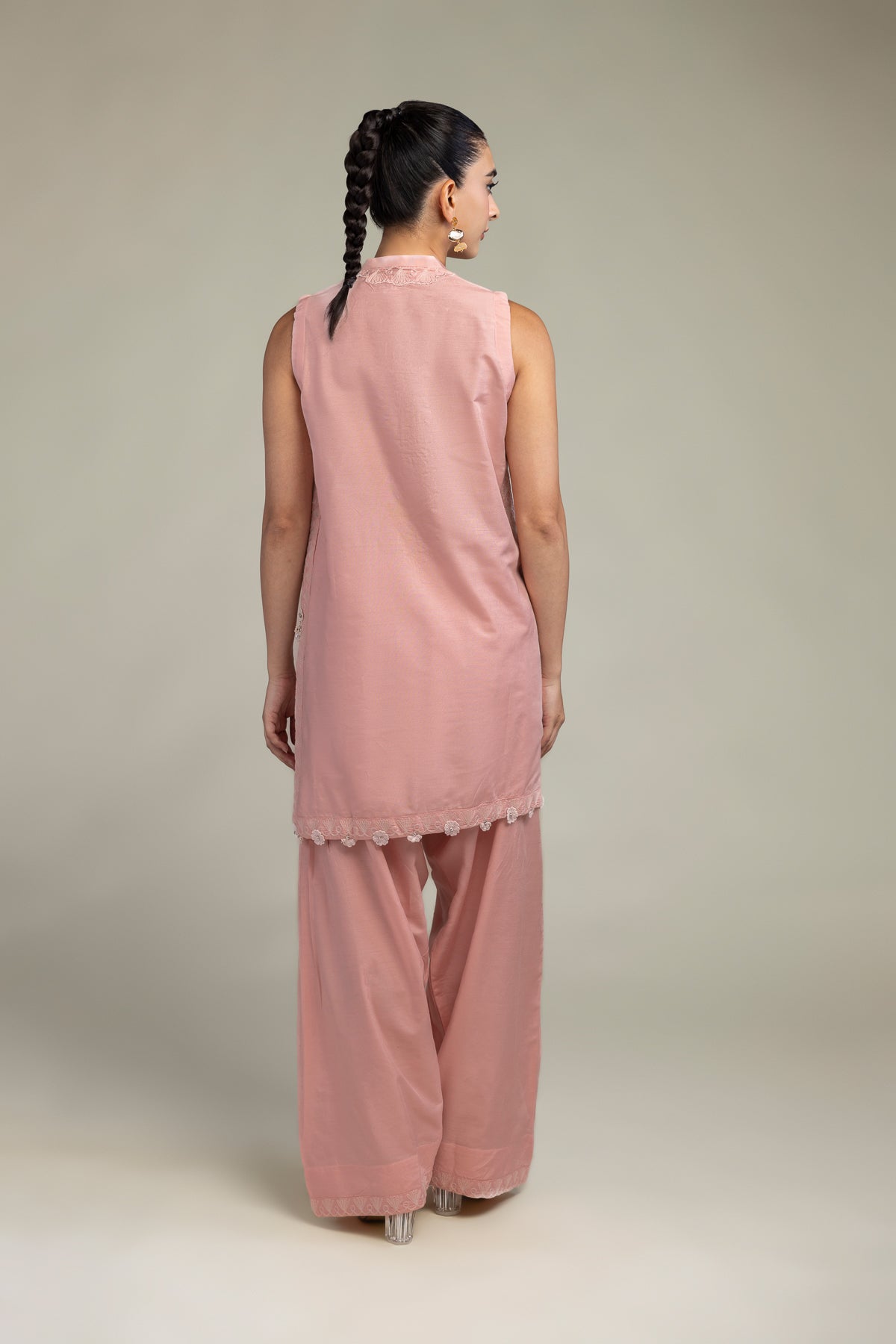 Sleeveless Pink Kurta