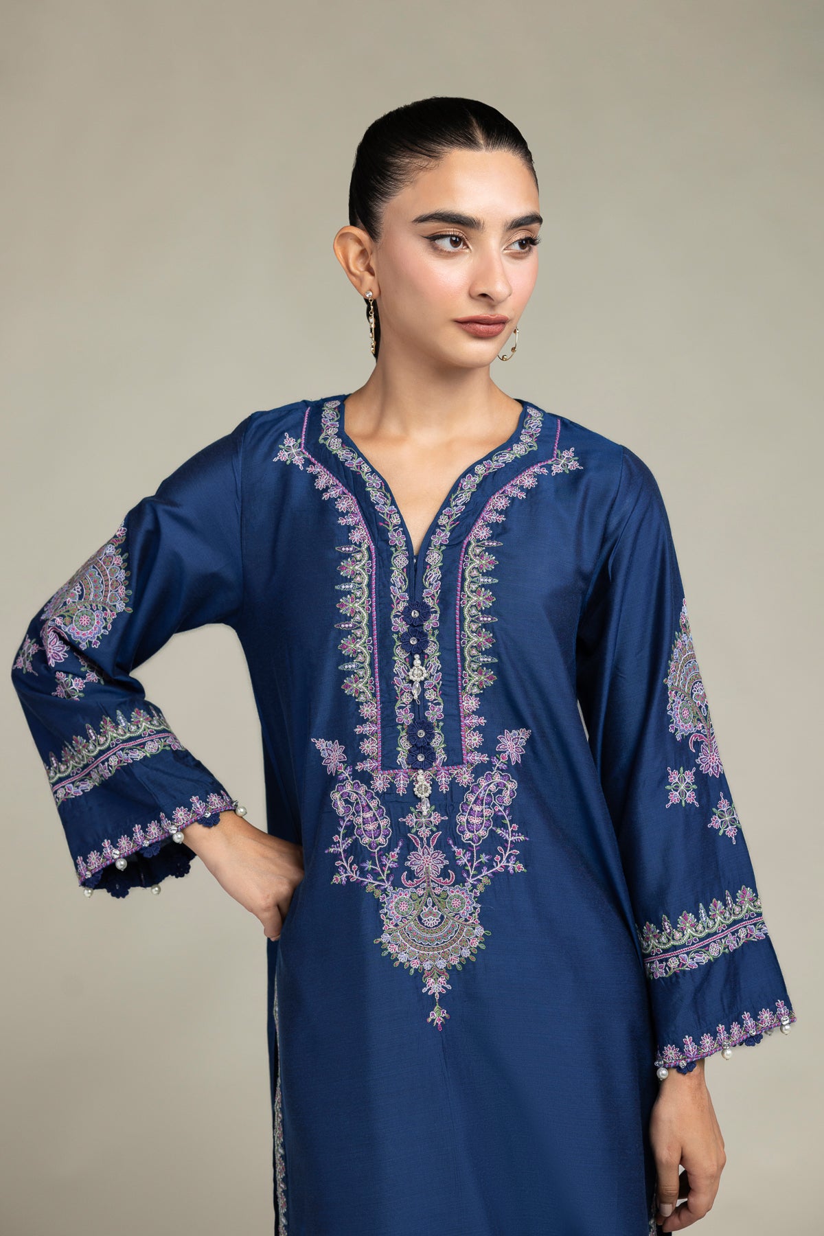 Navy Longline Kurta