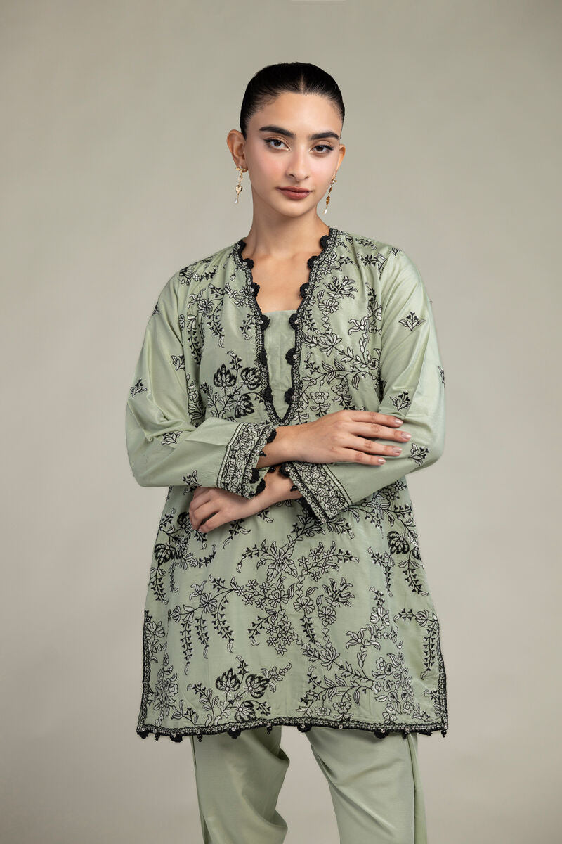 Floral Silk Kurta