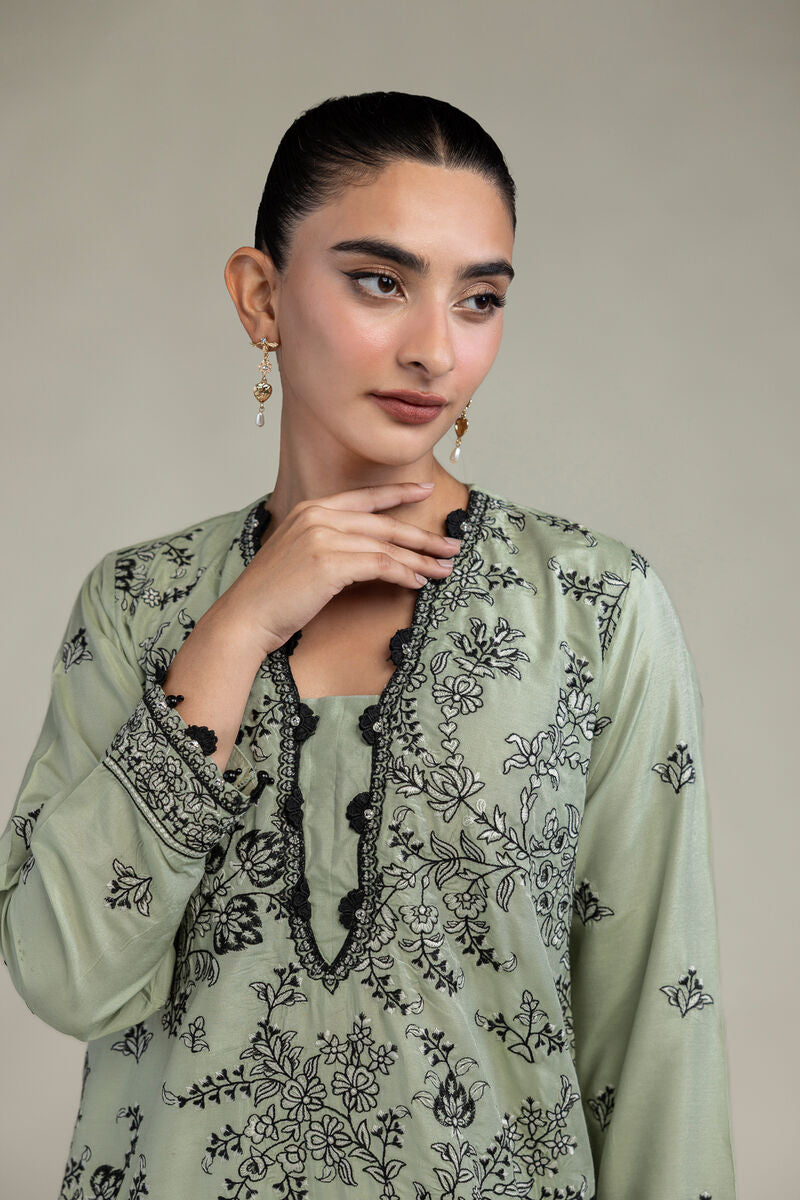 Floral Silk Kurta