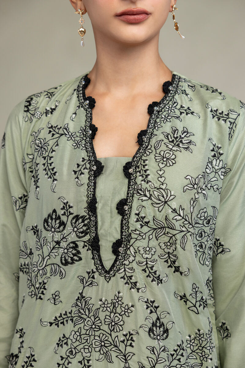 Floral Silk Kurta