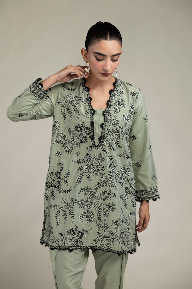 Floral Silk Kurta