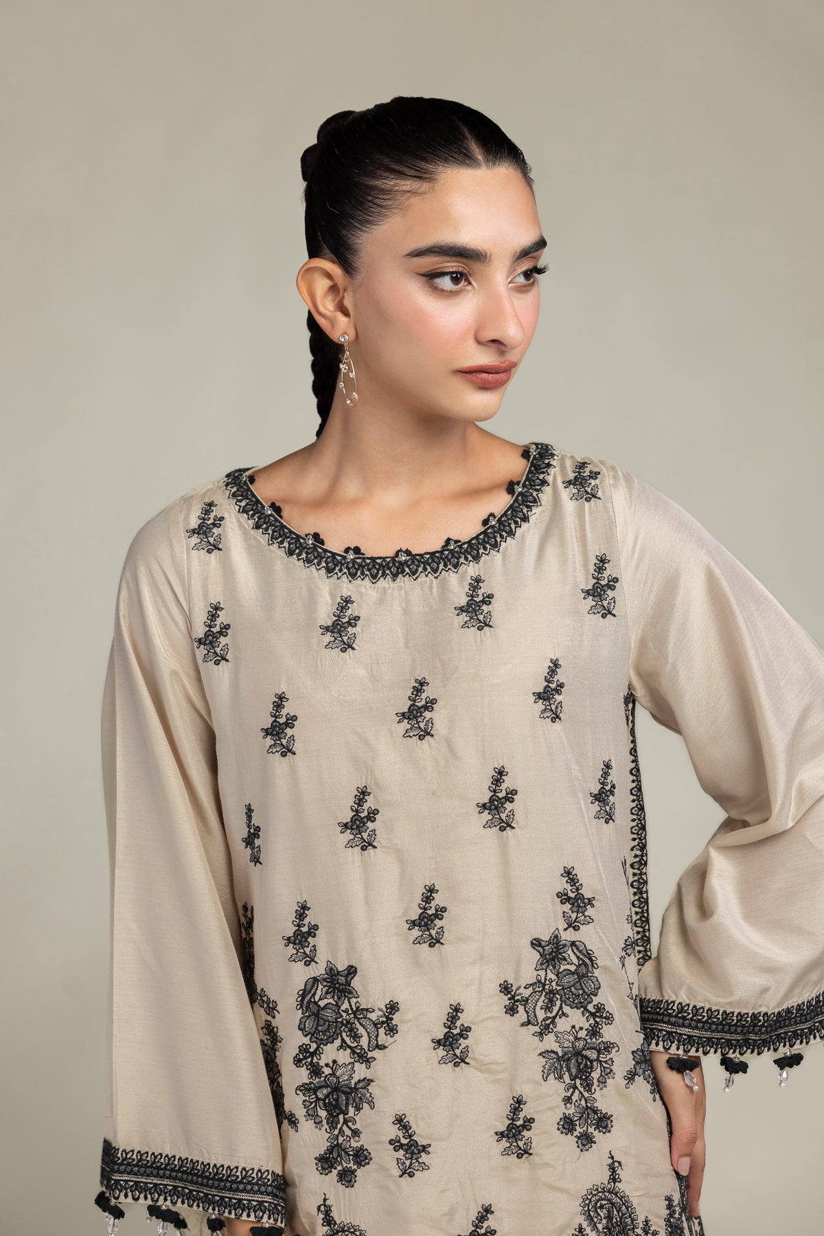 Floral Beige Kurta