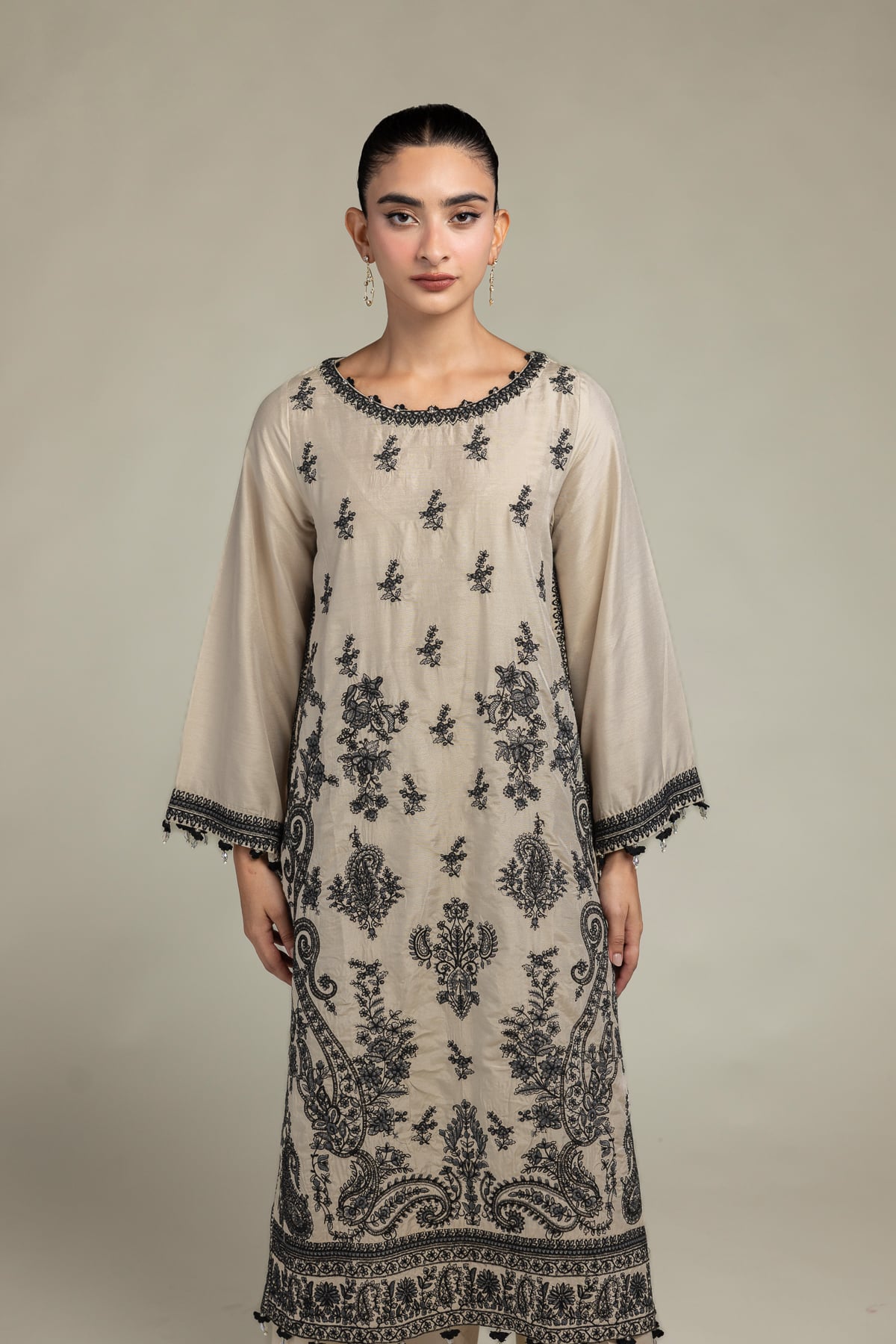 Floral Beige Kurta