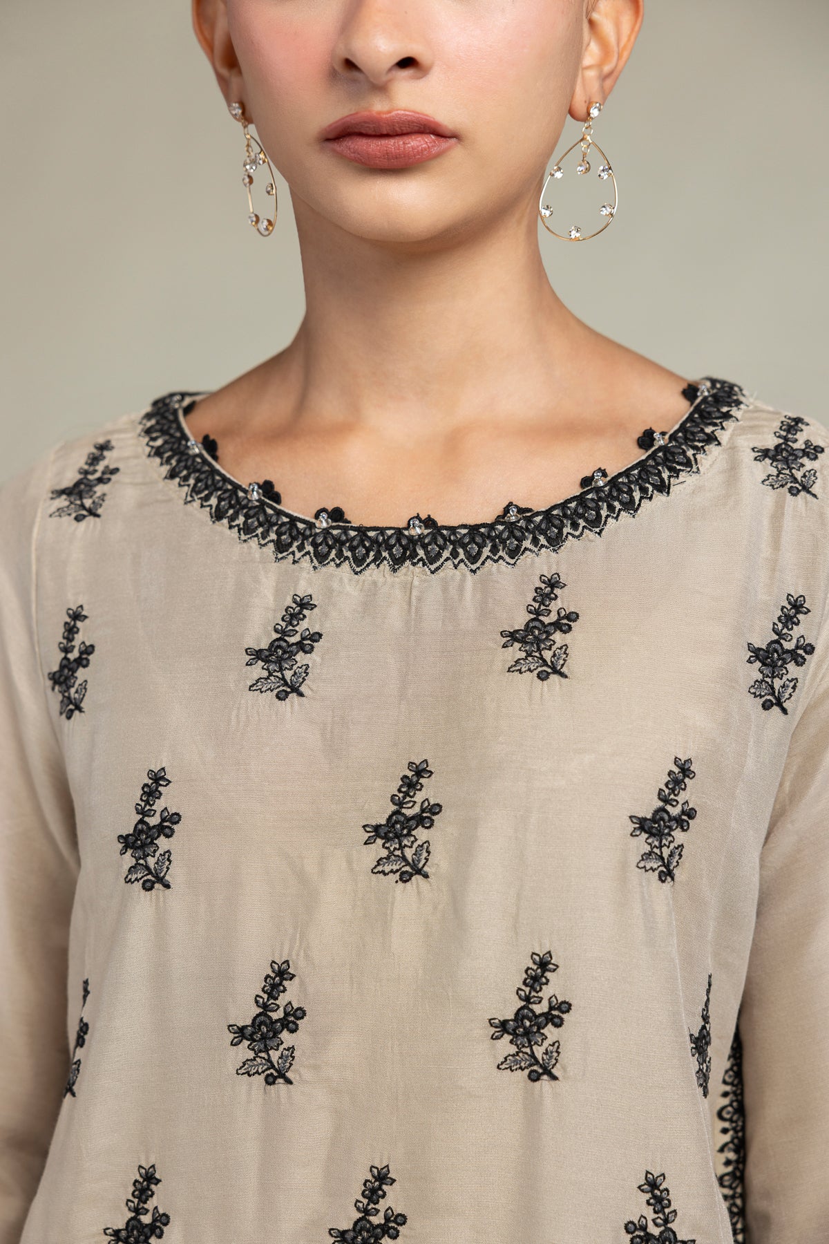 Floral Beige Kurta