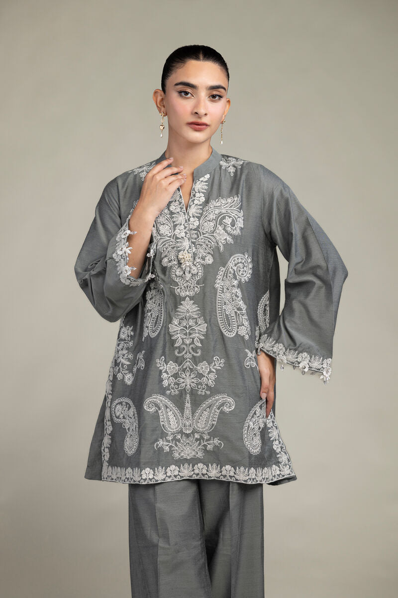 Gray Silk Kurta