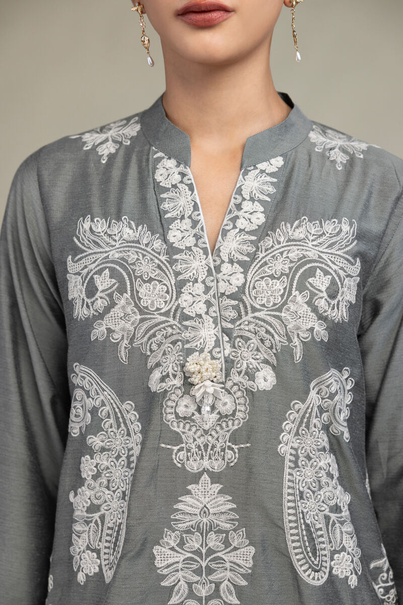 Gray Silk Kurta