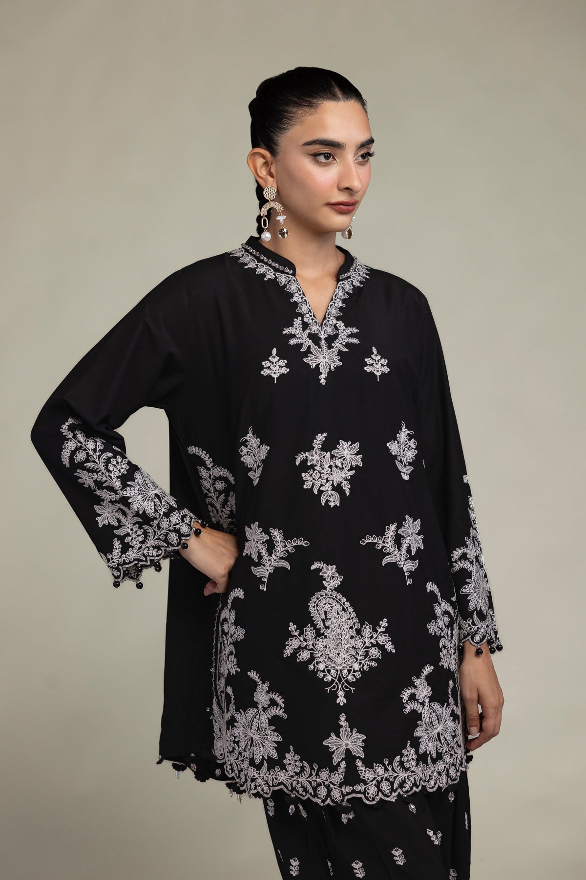 Black Silk Kurta