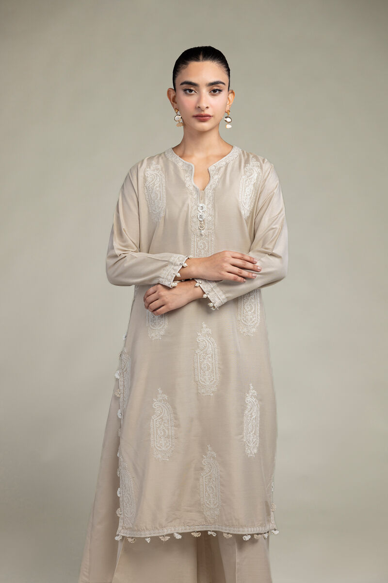 Paisley Beige  Kurta