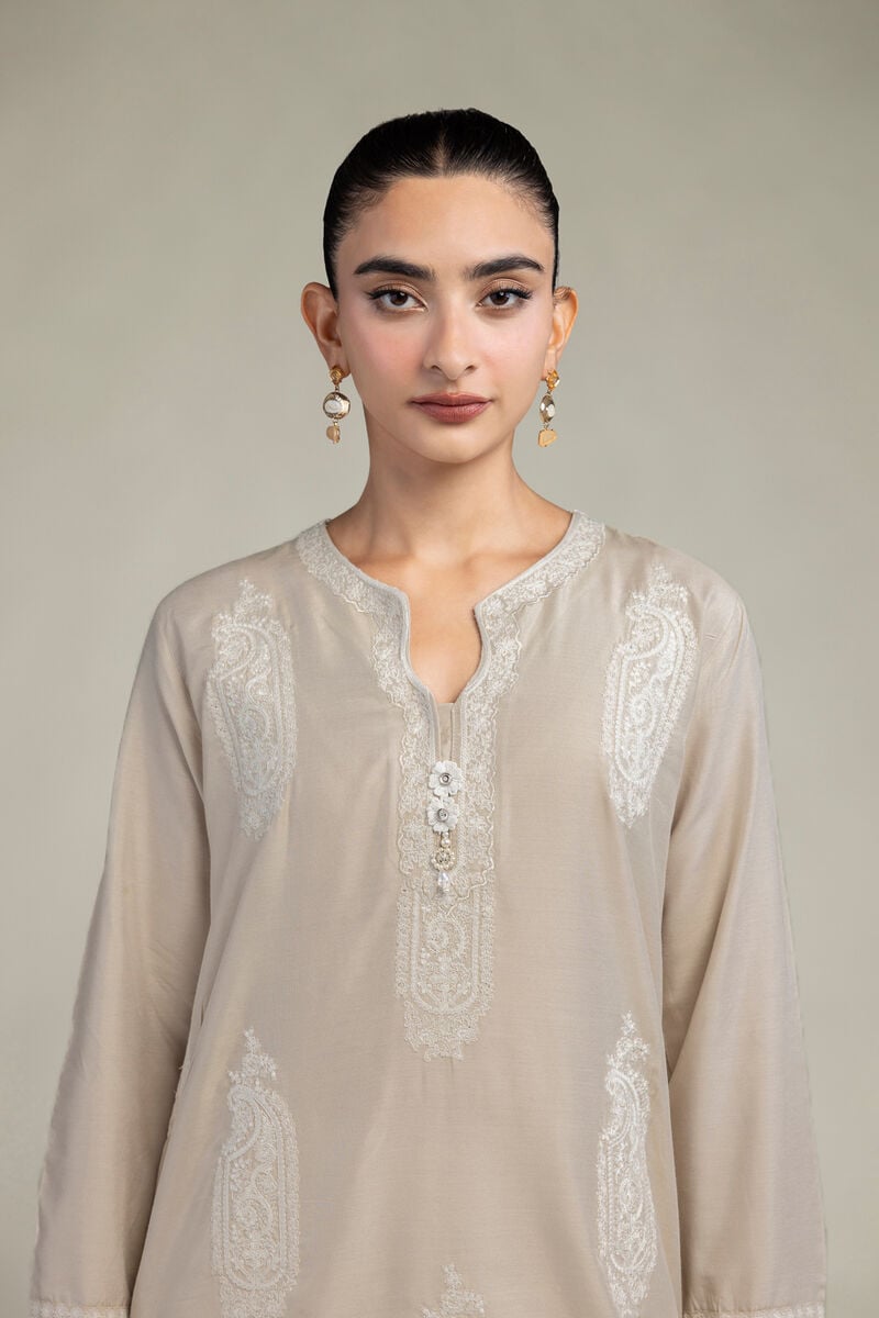 Paisley Beige  Kurta