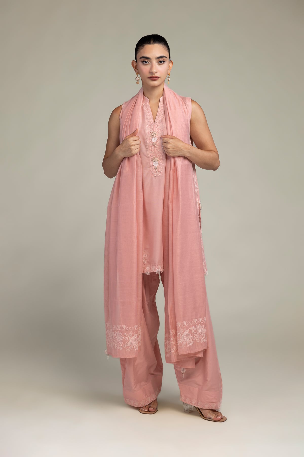 Floral Pink Dupatta