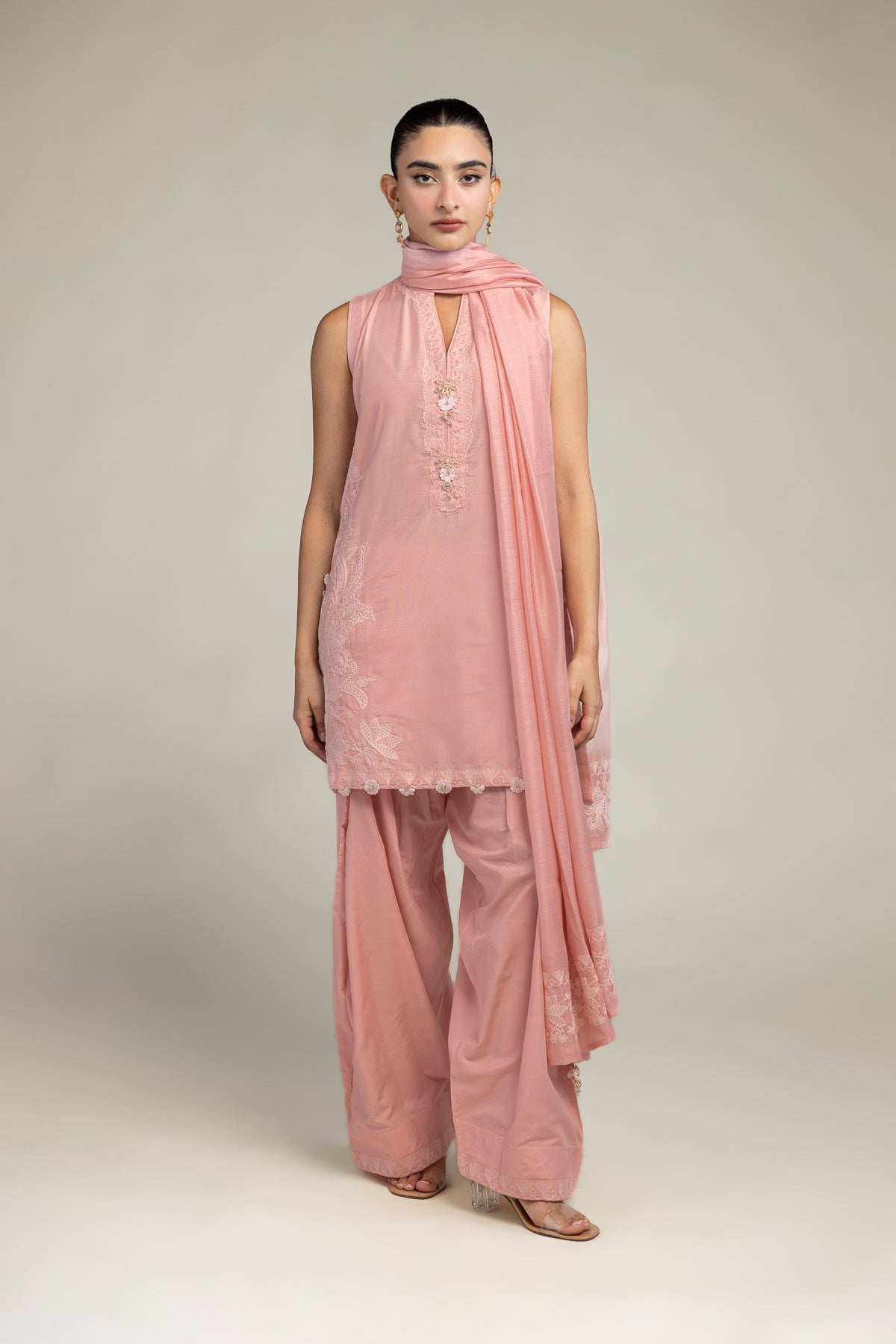 Floral Pink Dupatta