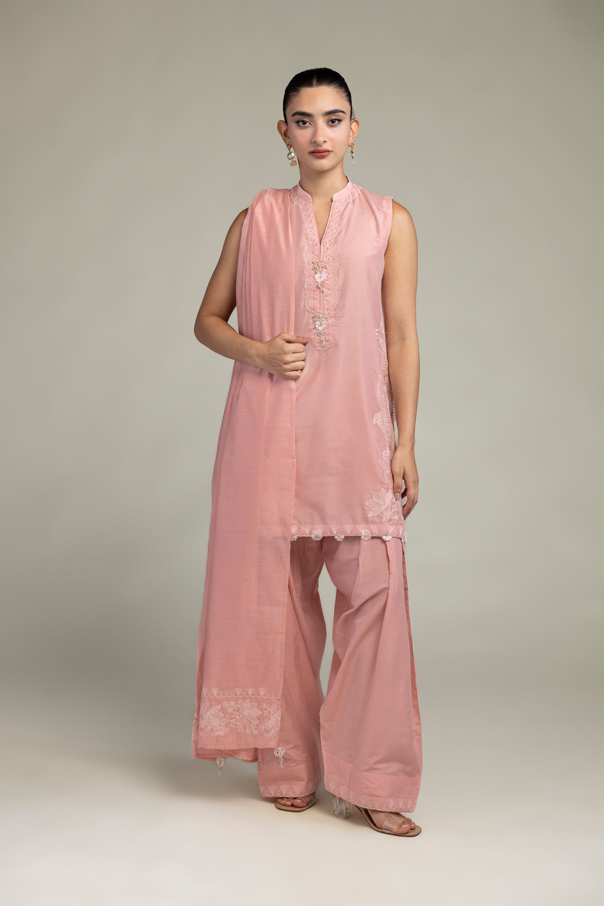 Floral Pink Dupatta